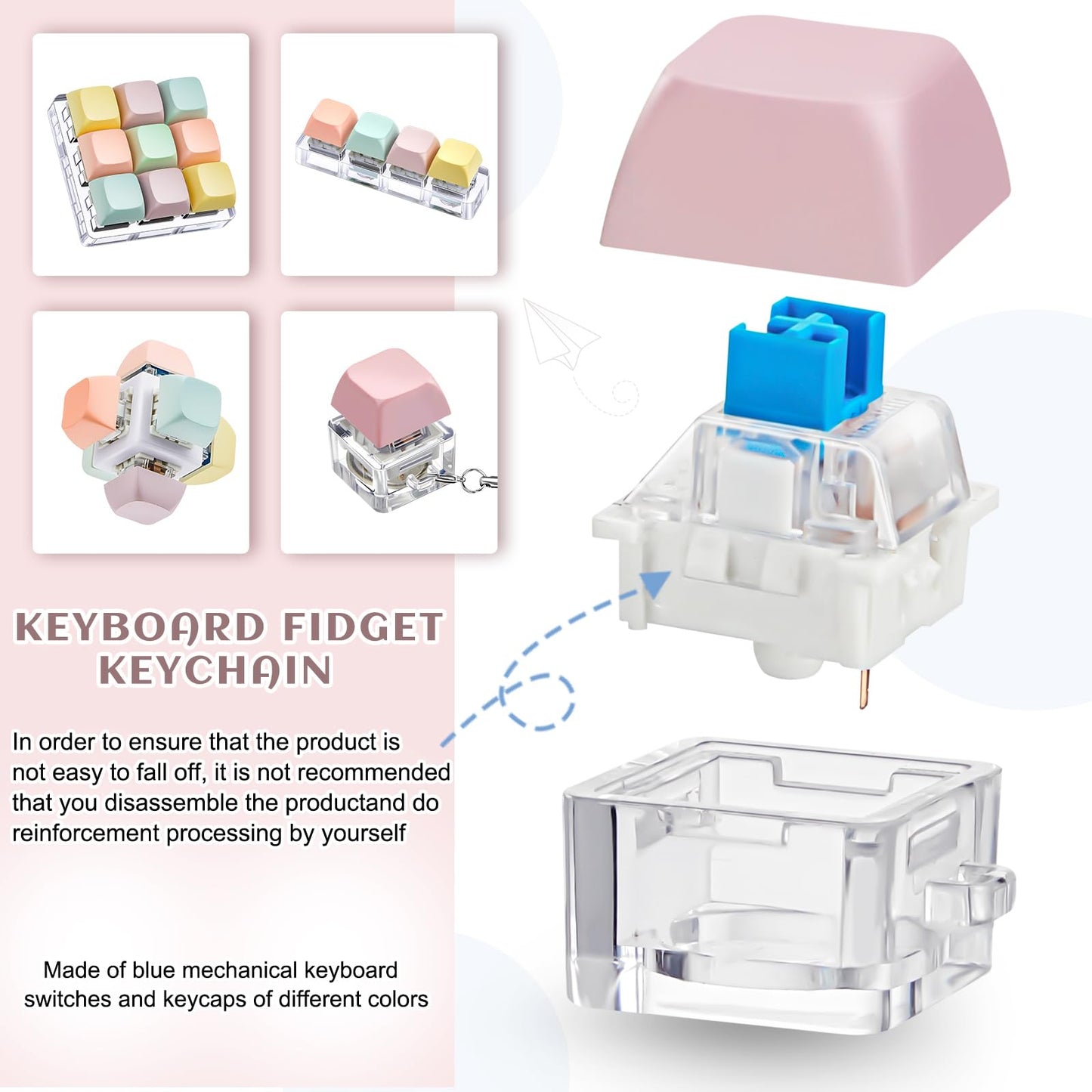 Taiyin Decompression Toys Keyboard Clicker Toy Keyboard Cube Toy Mechanical Key Toy Keyboard Button Stress Relief for mature-themed Gifts to Relief Pass Time