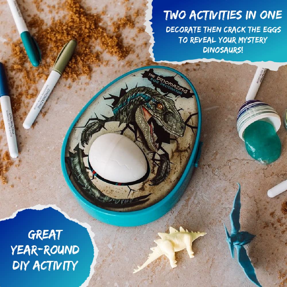 The Eggmazing Egg Decorator The DinoMazing Dinosaur Egg Refill - for The DinoMazing Egg Decorating Spinner by EggMazing - Egg with Mystery Dinosaur and Non-Toxic Slime - 6 Eggs