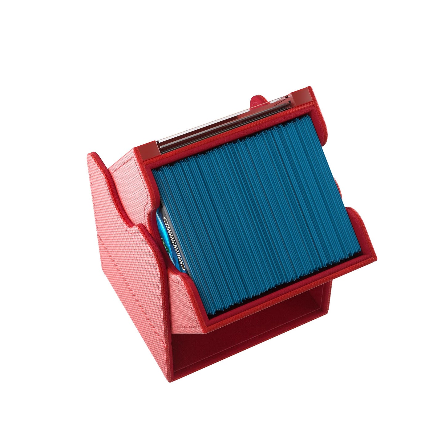 Gamegenic Squire Plus 100+ Xl Convertible Deck Box - Holds 100 Double-Sleeved Cards! Premium Commander Card Case, Detachable Slide Card Case, Armorfyber Surface, Red Color, Made By Gamegenic