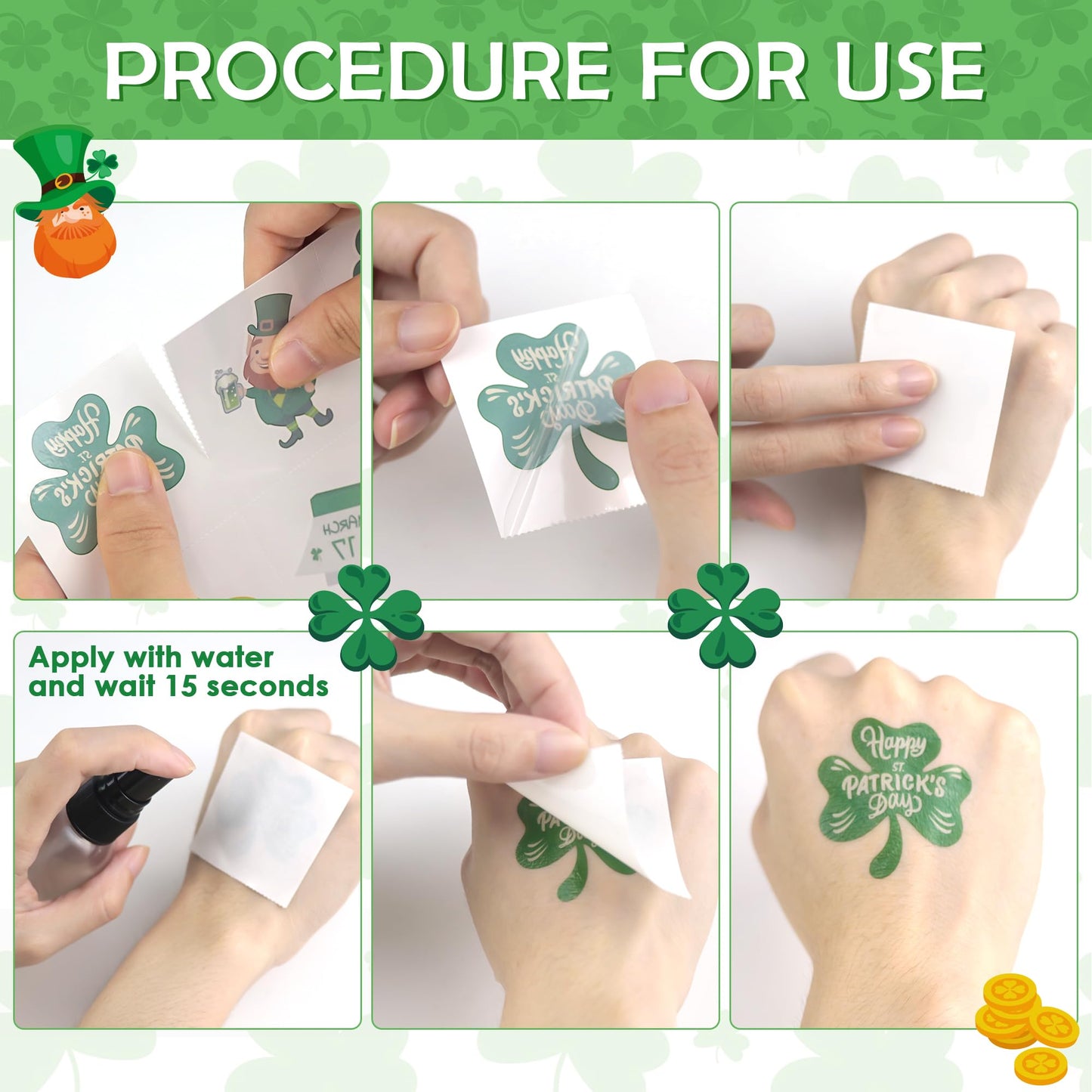 Mddruiqi 80 Pieces St Patrick'S Day Tattoos For Kids Over 3 Years Old