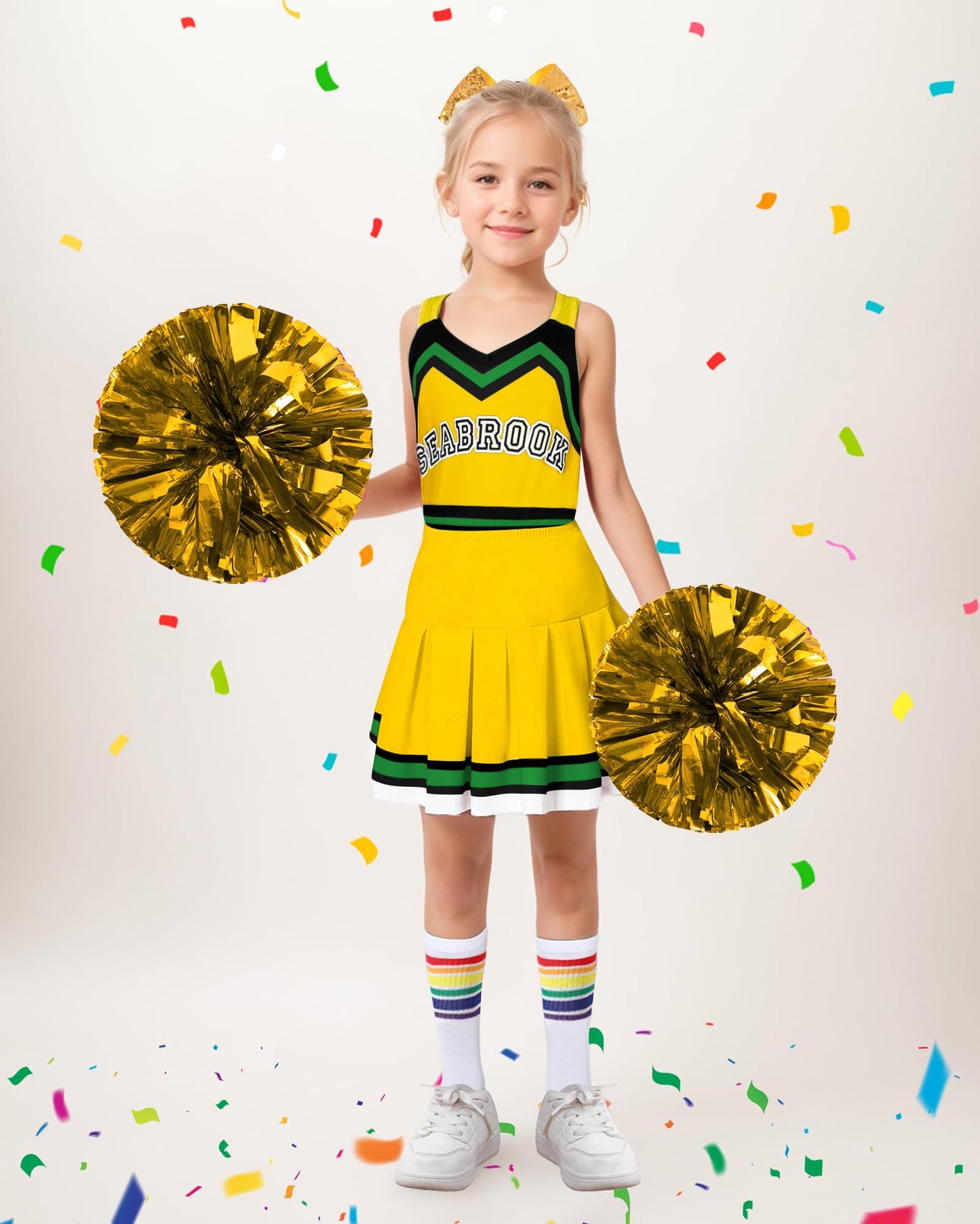 ZapLute Cheerleader Costume for Girls  Cheerleading Outfits for Halloween  Birthday Gifts  School Events  Christmas Gifts  11-12 Years