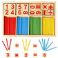 Kutoi Counting Number Blocks And Sticks | Montessori Toys For Kids Learning| Homeschool Supplies For Math Manipulatives | Toddlers Educational Wooden Rods With Storage Tray