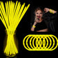 Yofobu Yellow Glow Sticks Light Up Bracelet With Connectors 50Ct 8' Glowsticks Glow Necklaces Bulk Neon Party Supplies For Christmas Newyear Valentines Day Hawii Carnival Fiesta Birthday Wedding