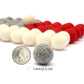 Glaciart One Wool Felt Balls (50 Pieces) 1 Inch (2.5 Cm), 100% New Zealand Wool, 3 Colors (White, Red and Grey) Hand-Felted in N