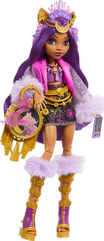 Monster High Clawdeen Wolf Doll with Glam Outfit & Accessories, Multicolor, Model HXH80