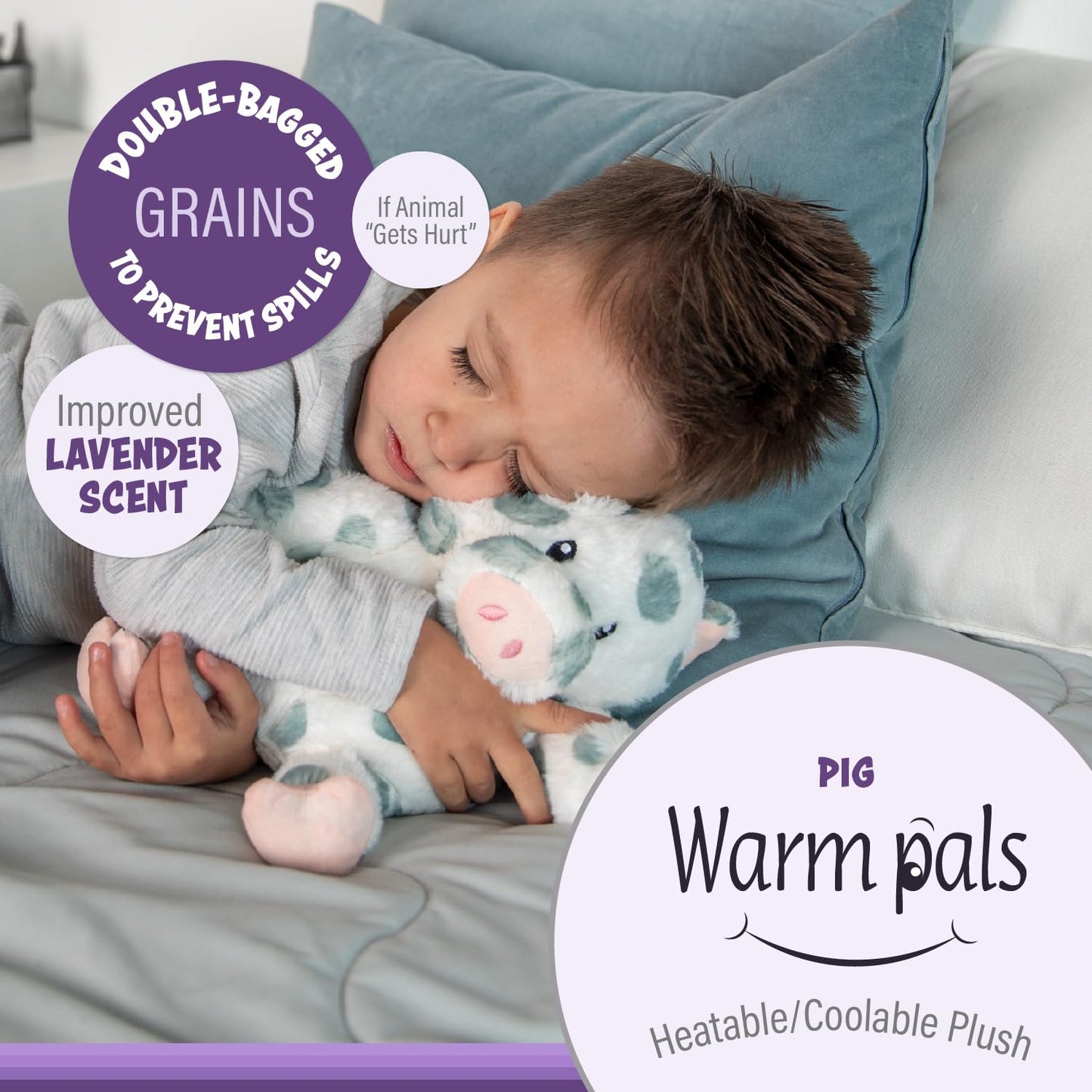 1I4 Group Warm Pals - Pig - Lavender Scented, Cute Warmable Plush Toy For All Ages - Stuffed Animal That Can Be Heated Or Cooled For Comfort At Playtime Or Bedtime