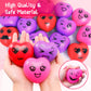MGparty 18 Pack Valentines Heart Stress Balls with Valentine Cards Heart Squishies Toy for Kids Classroom Exchange Stress Relief