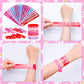 Thuodo 48 Pcs Valentines Slap Bracelets Rubber Bracelets Valentines Party Favors Gifts for Kids School Classroom Goodie Bag Stuf