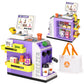 Jovow 48-Piece Pretend Play Cash Register Toy Set For Kids With Water Outlet Function - Calculator, Shopping Bag, Scanners, Coff