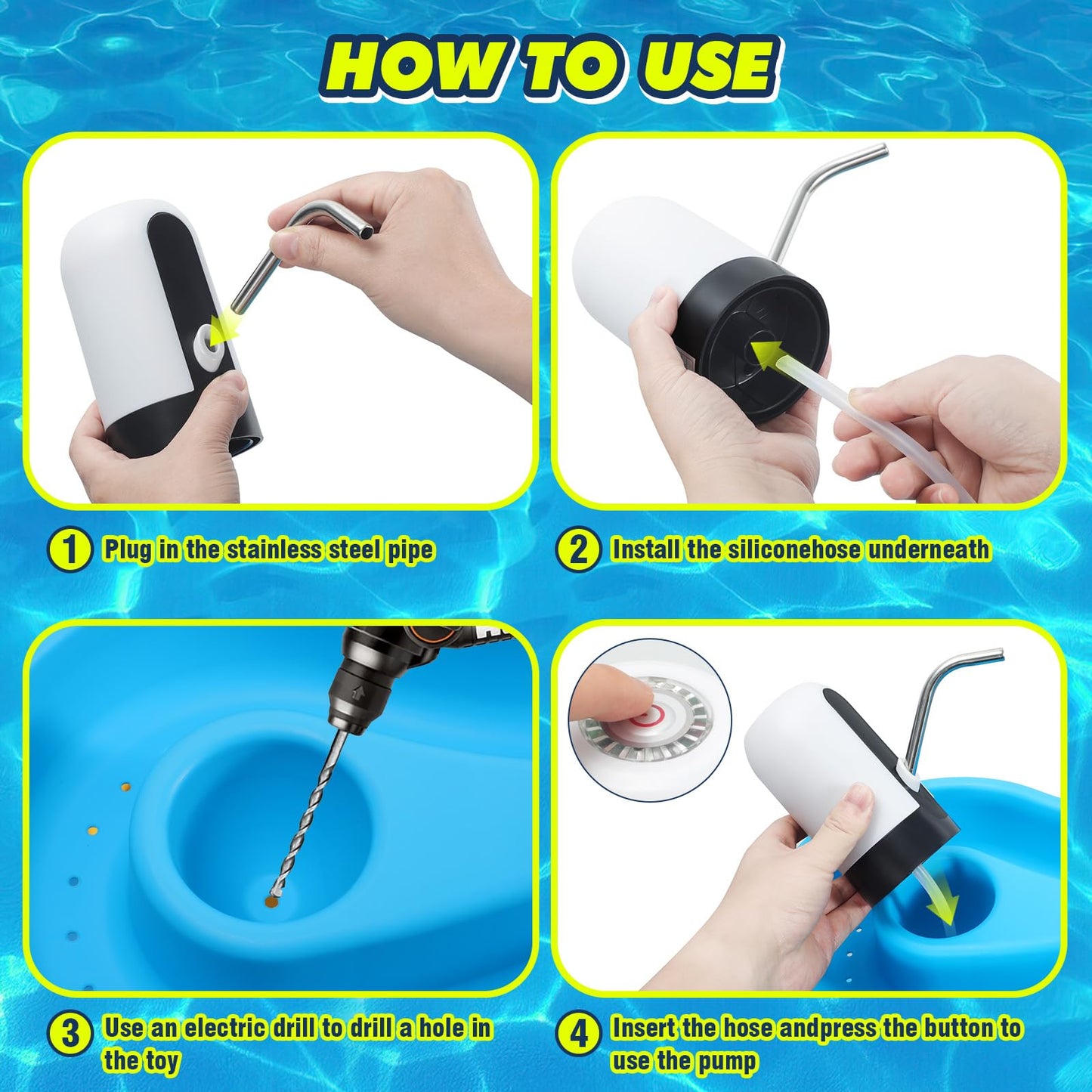 Water Table Pump,Kids Water Pump for Water Table,Water Table Accessories Small Cordless Water Pump for Water Table Fun Summer Ou
