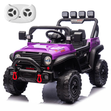 RunFast 12v Kids Ride on Car with Parent Remote Control Electric Ride on Toys for Kids 3-5 3.7mph Max Speed Battery Powered Large Seat with Safety Belt Aux Port Gift for Boy&Girl(Purple  12V)