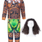 Mavoka Boys Costume Polynesia For Kids Halloween Party Cosplay 9-10Years Brown