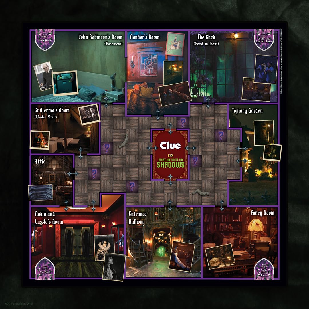 Clue: What We Do In The Shadows, Classic Board Game Inspired By The Fx Tv Series, Solve The Mystery Of The Missing 100% Witch Skin Hat With Laszlo, Nandor, Nadja & More, Officially Licensed Merch