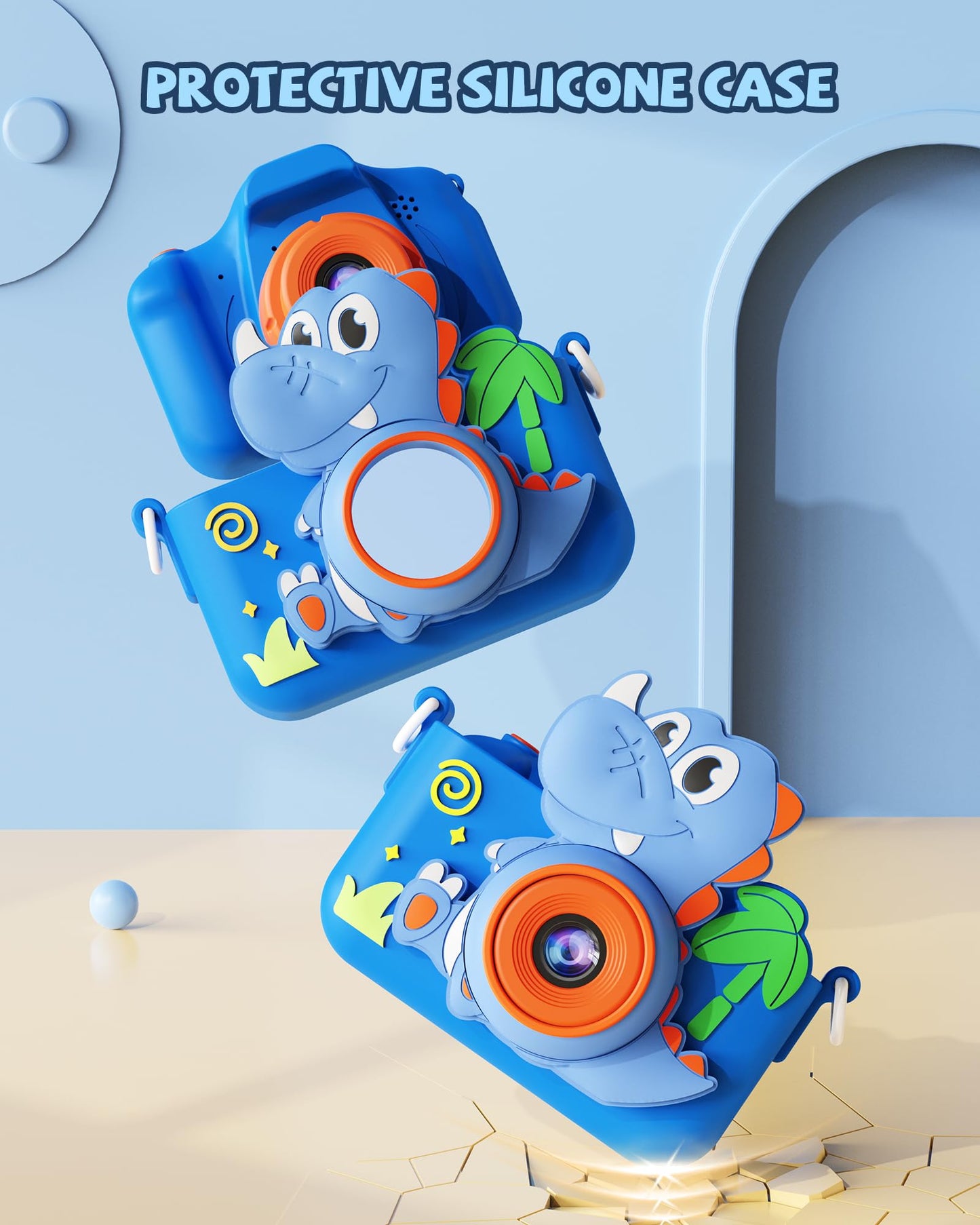 Kikapabi Kids Camera Dinosaur Toys For Boys, Christmas Birthday Gifts Toys For Boys Age 3-8, Toddler Camera Toys With Silicon Cu