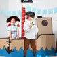 Prebene Boys Medieval Pirate Set Shirt & Ankle Pants Kids Renaissance Halloween Costume Scottish Jacobite Tops And Trousers (Whi
