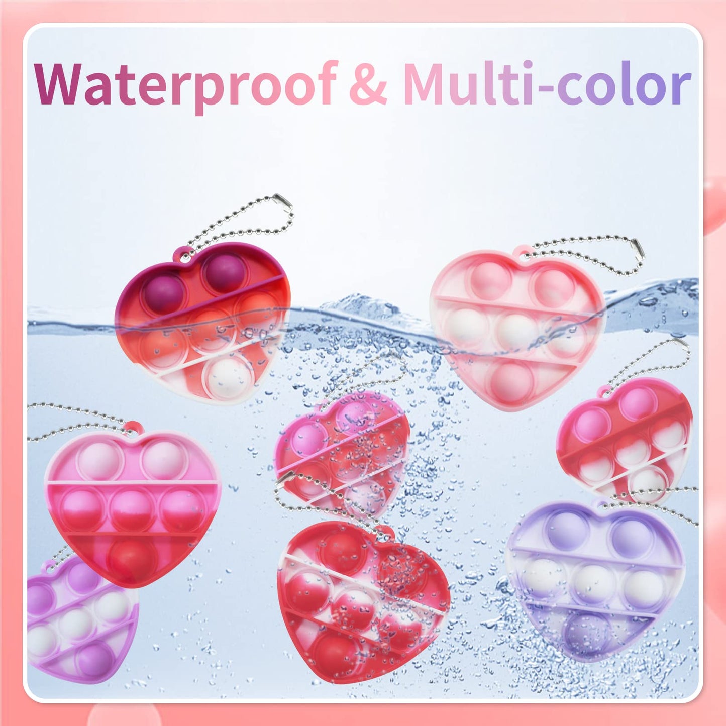 Toanwod 24Pcs Party Favors Pop Fidget Keychain Toy: Mini Party Favors Bubble Toy Pack For Kids - Birthday Goodie Bag Stuffers Gi