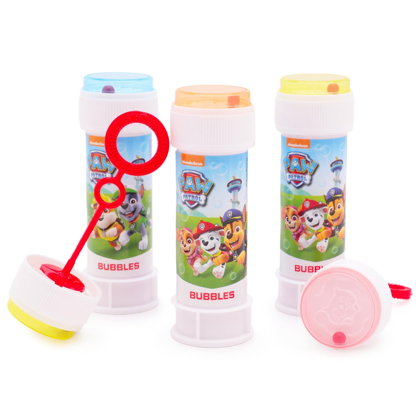 Toyland Pack of 12 Paw Patrol Bubbles with Wands, 2 fl oz Solution & Novelty Maze Lid - Pocket Money & Party Bag Toys