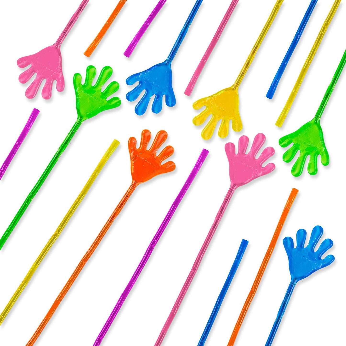 Super Z Outlet Vinyl Glitter Mini Sticky Hands Toys for Children Party Favors, Birthdays - 1 1/4 (72 Count)