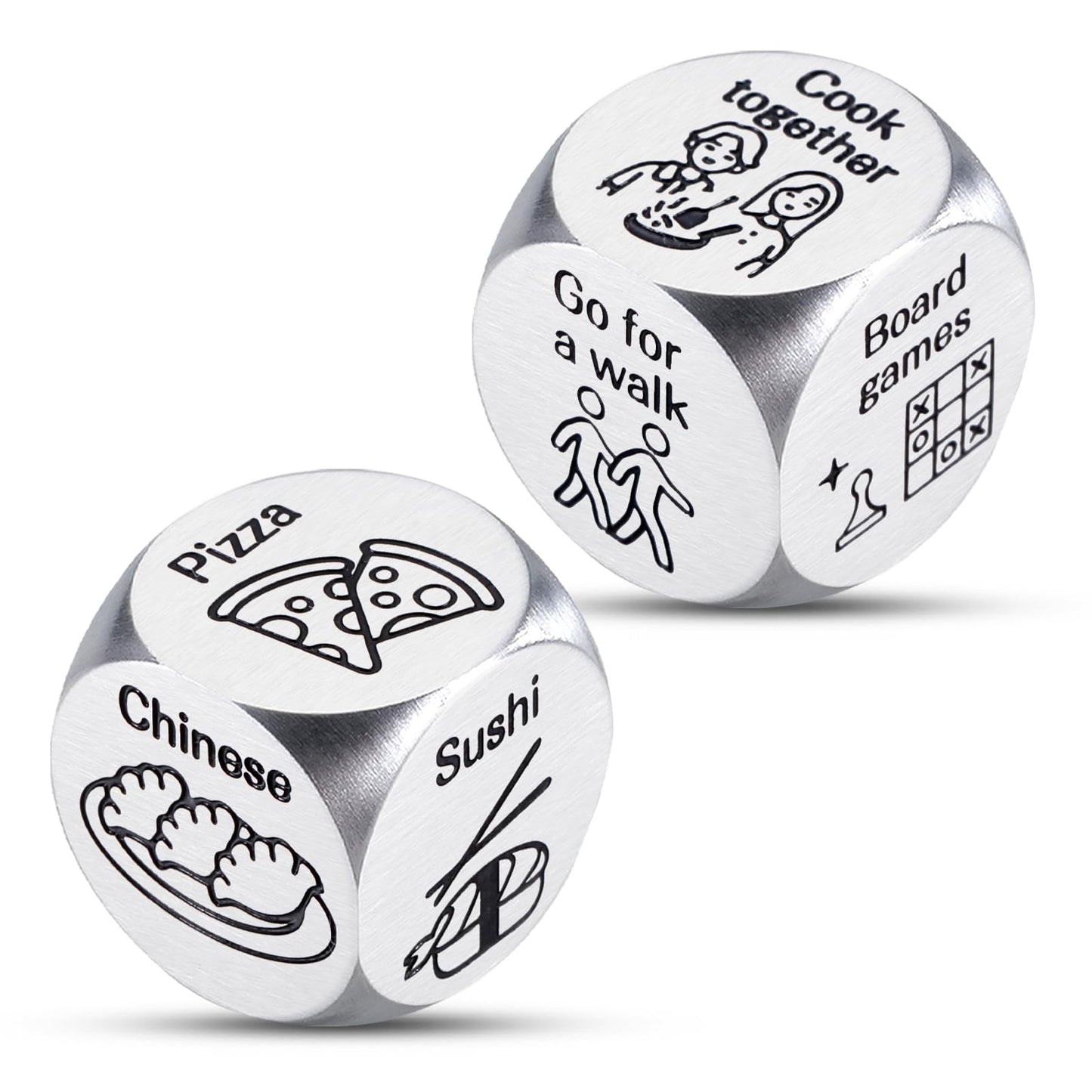 Valentines Day Gifts for Him Her, 2PCS Food Activity Decision Dice, Boyfriend Valentines Gift Basket, Date Night Gifts for Coupl