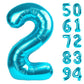 2 Balloon, Blue Number Balloons 40 Inch, 2Nd Balloon Number Birthday Decorations, Two Second Birthday Party Supplies, Number 2 B
