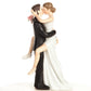 Wedding Collectibles Funny Kissing Wedding Cake Topper With Bride And Groom | Fun, Humorous Figurine | Fine Porcelain | 5.5 Inches