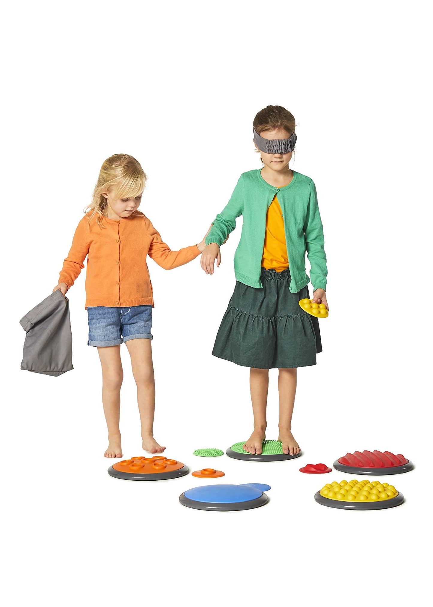 Gonge Tactile Sensory Discs - Starter Set - 10 Textured Stepping Discs, Sensory Exploration, Cognitive Development - Includes Bl
