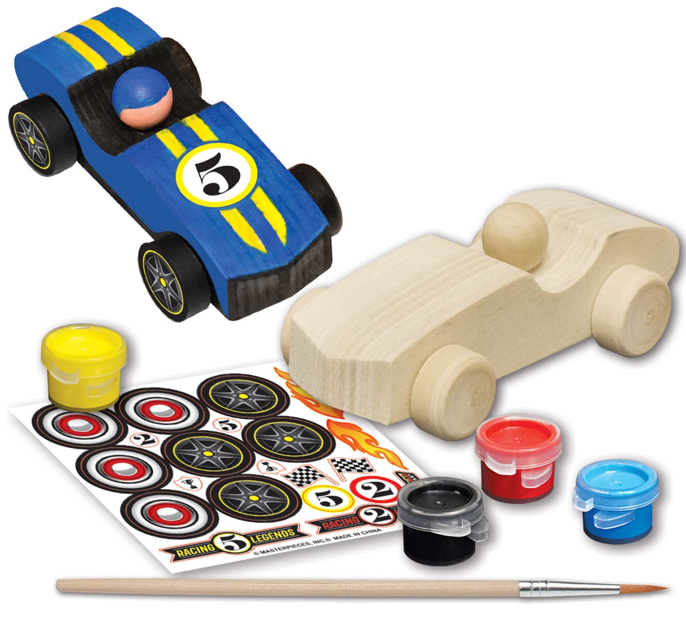 Works of Ahhh... Mini Craft Set - Race Car Build & Paint Family Craft Set