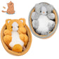 Gisqis 2Pcs Cat Stuffed Animal Sleeping Cat Plush Toys with Basket 8.65'' Mini Cute Kawaii Stuffed Cat Plushies Stuffed Animals 