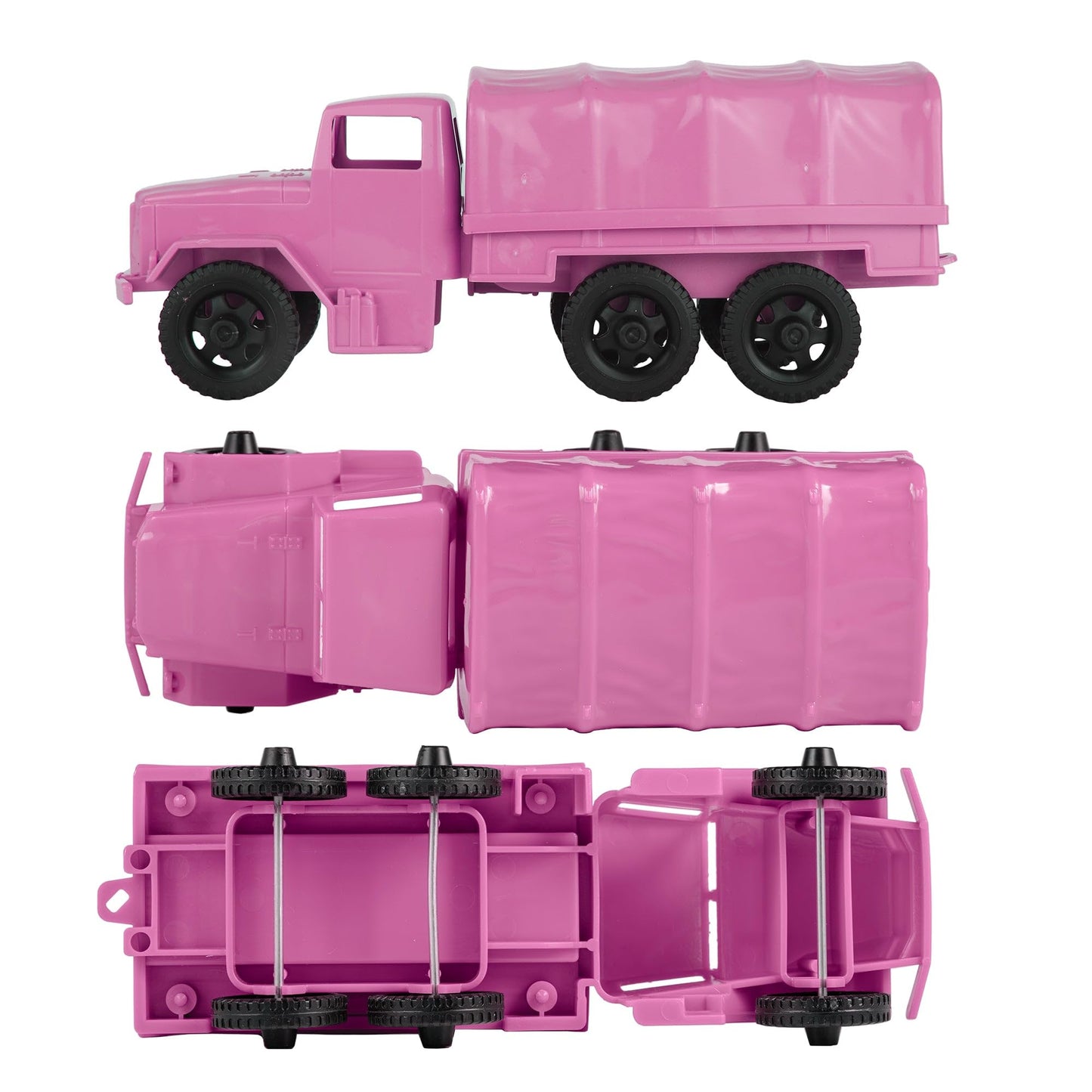 TimMee Plastic Army Men Trucks - Pink M34 Deuce and a Half Cargo Vehicles US Made
