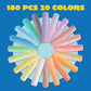 JOYIN 180 PCS Washable Sidewalk Chalks Set in 20 Colors Non-Toxic Jumbo Chalk for Outdoor Art Play, Painting on Chalkboard, Blac