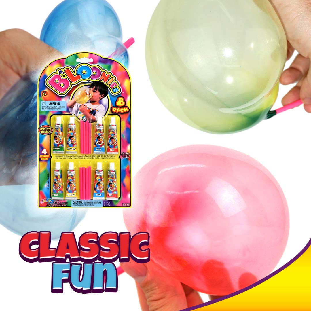 JA-RU Bloonies Plastic Bubbles Toys - 24 Pack (192 Tubes) - Retro Fidget Balloons - Ethylene Vinyl Acetate - Party Favors & Supplies