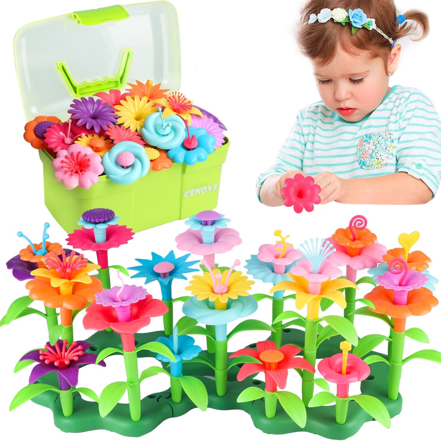 CENOVE Toddler Building Blocks - STEM Educational Toy for Ages 3-6, Multicolor, Model 1102, Brain Development with Storage Box