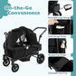 Baby Joy Wagon Stroller For 2 Kids, Collapsible Push Pull Double Stroller Wagon With Adjustable Handle Bar, Removable Canopy, Sa
