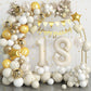 18Th Birthday Decorations For Sand White Gold,18Th Birthday Balloon Arch Garland Kit With Happy 18Th Birthday Number 18 Foil Bal