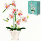 RECROQUO Orchid Flower Bouquet Set - 718 PCS Artificial Orchids with Vase, Pink, Green & White - Perfect for Mother's Day & Birthdays