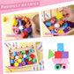 LovesTown Wooden Stacking Beads Toy - Montessori Educational Preschool Toy, Medium, Multi Color, Model HLT2686