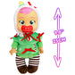 Cry Babies Tiny Cuddles Christmas Noelle - 9' Baby Dolls, Cries Real Tears, Red And Green Christmas Tree Themed Pajamas