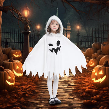 Eozy White Ghost Costume Kids Girls Halloween Scary Cosplay Fancy Dress 7-9 Years