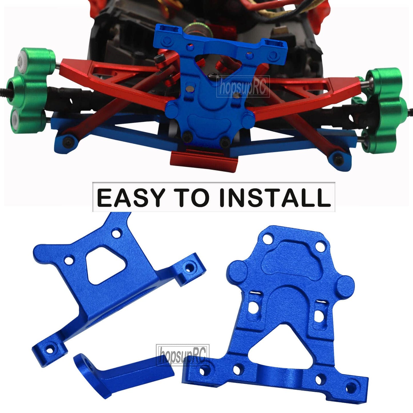 hopsupRC Front Rear Body Post Mount Upgrades Part for 1/16 E-REVO/Mini Slash,Alloy Front & Rear Body Post Mount Hops Ups for 1/1