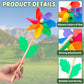 160 Pcs Rainbow Flower Pinwheels 9.84 Inch Plastic Colorful Windmills Garden Pinwheels Flower Wind Spinners With Wood Sticks For