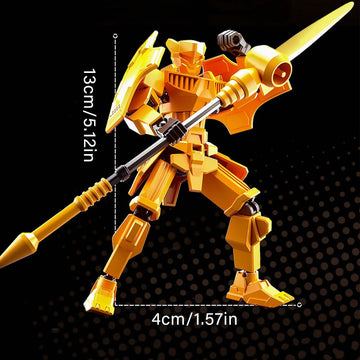 WEAREWE 2 Set DIY 3D Printed T13 Action Figures Set Lucky 13 Action Figure Multi-Jointed Movable Mech Doll Robot(Red-Blue)