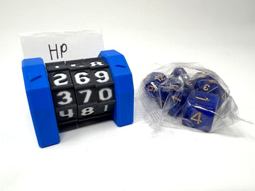 Munnygrubbers - 1 Pack Life Counter - Hp Tracker - (Tracking Cards & Random 7Pc D20 Dice Set Included) - Mtg - Tabletop Rpg - Bo
