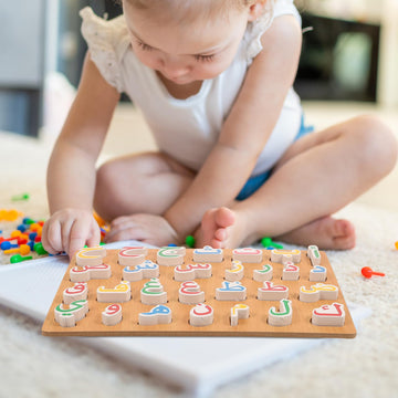 1 Set Wooden Arabic Alphabet Puzzle Childrens Montessori Preschool Education Hand Grip Puzzle Game For Kids Wooden Toys Educatio