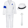 Dance Star Costume For Boys 80S 90S Stage Outfits Kids Role Play Party Halloween Cosplay 10-11 Years White