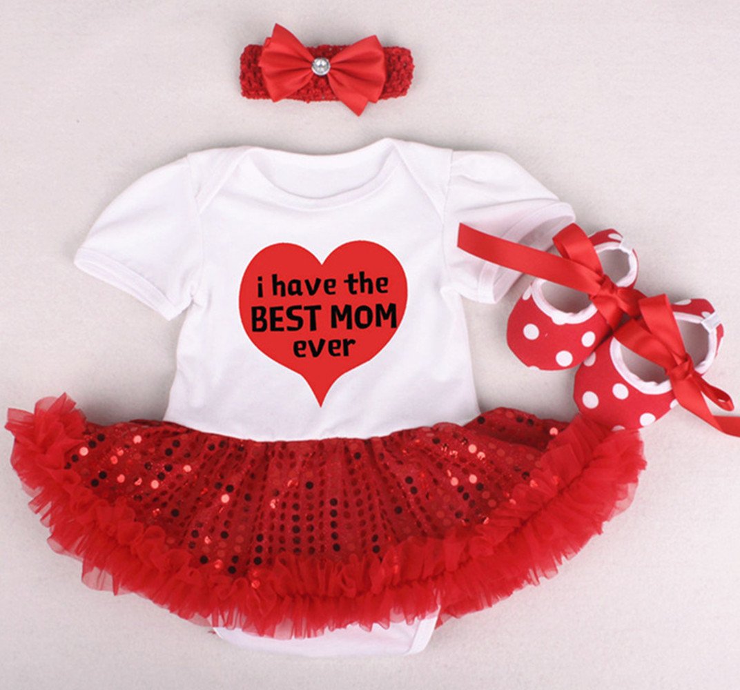NPK COLLECTION Reborn Baby Doll Clothes Set - Red Cotton Tutu Dress, Headband & Shoes for 20-23 Inch Dolls