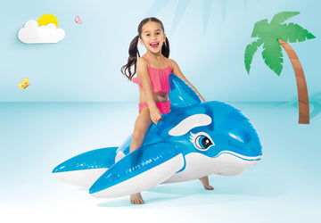 Intex Lil' Whale Inflatable Pool Float: Animal Pool Toy For Kids – 2 Heavy-Duty Handles – 88Lb Weight Capacity – 60' X 45' – For Ages 3+