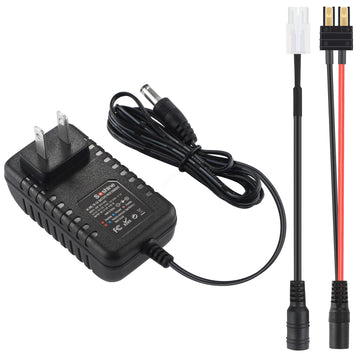 RC Battery Charger for 4.8V 7.2V 8.4V 9.6V NiMH/NiCD Battery Pack, Airsoft Battery Charger for Traxxas Battery Charger for 2.4V-