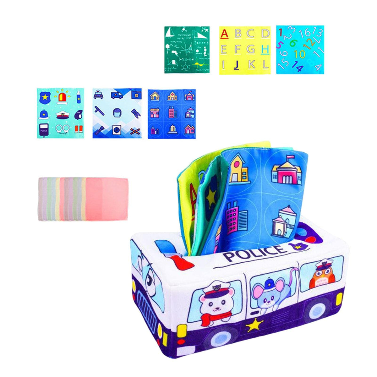 Loom Tree Baby Tissue Box Sensory Toys Early Learning Motor Skills Montessori Toy Police Car | Toys For Baby | Developmental Bab