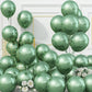 Jobkoo Green Metallic Balloons, 50Pcs 10Inch Chrome Dark Green Balloons Metallic Retro Sage Olive Green Party Balloons Hunter Gr