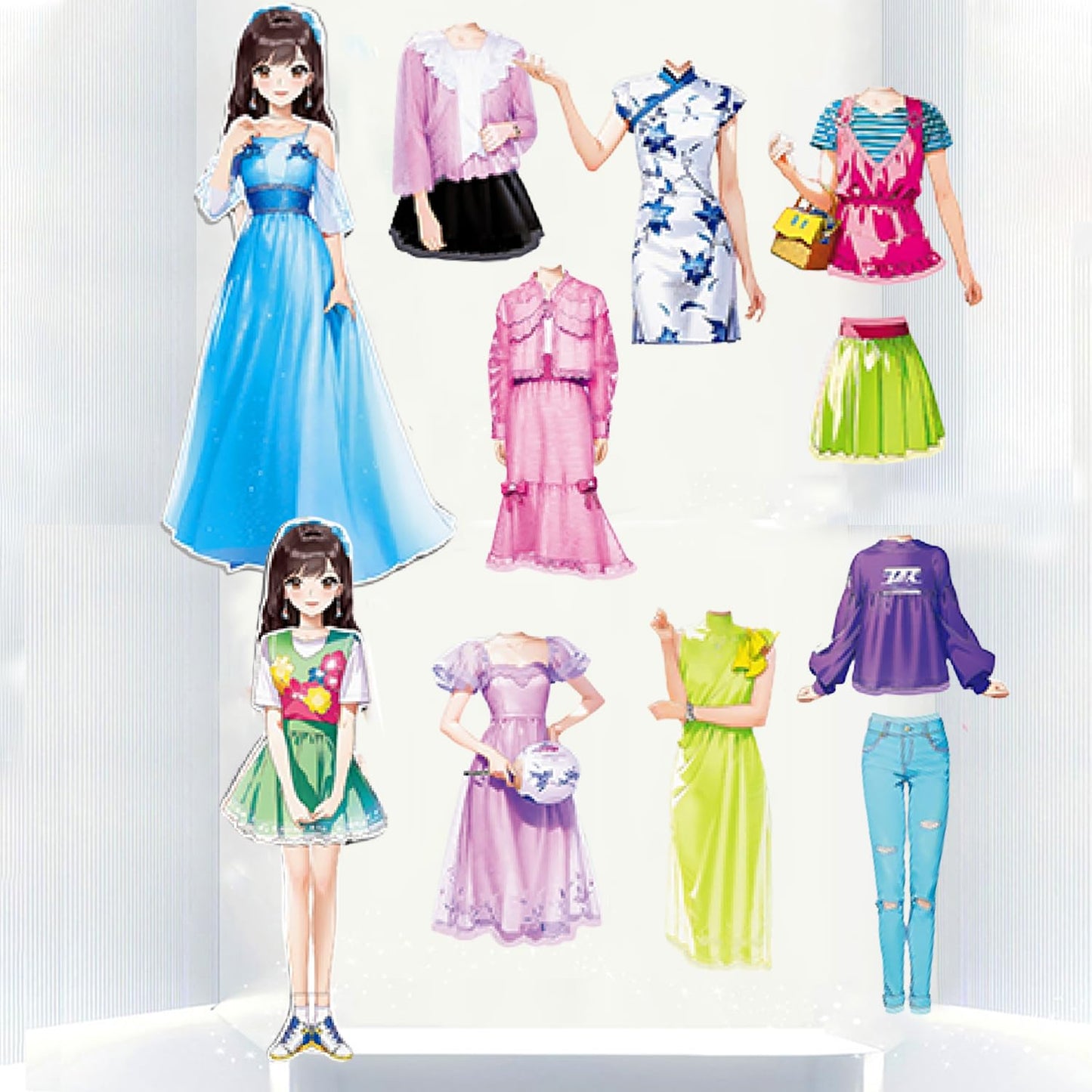 Daniel Axel Magnetic Dress Up Paper Doll,Magnet Princess Dress Up Dolls for Girls Ages 4-7 Kids,Travel Activities Road Trip Car